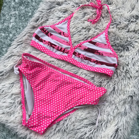 Justice Other - Justice Pink and White Bikini